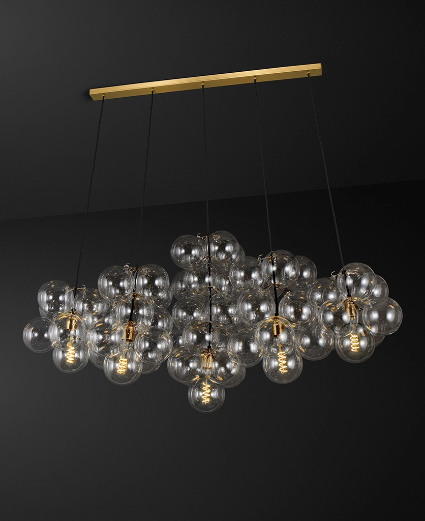 Gold bubble cloud chandelier